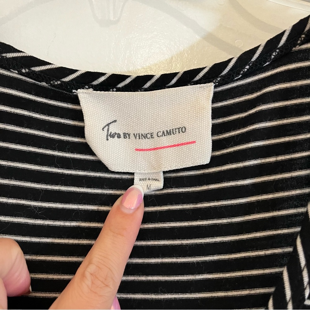 Two by Vince Camuto Black and White Striped Maxi Dress - Size M - Picture 2 of 6
